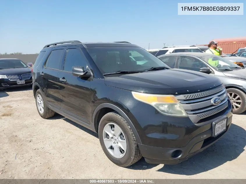 2014 Ford Explorer VIN: 1FM5K7B80EGB09337 Lot: 40567503