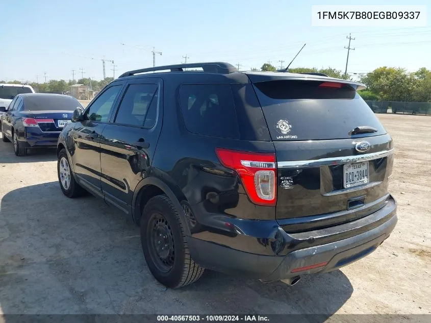 2014 Ford Explorer VIN: 1FM5K7B80EGB09337 Lot: 40567503