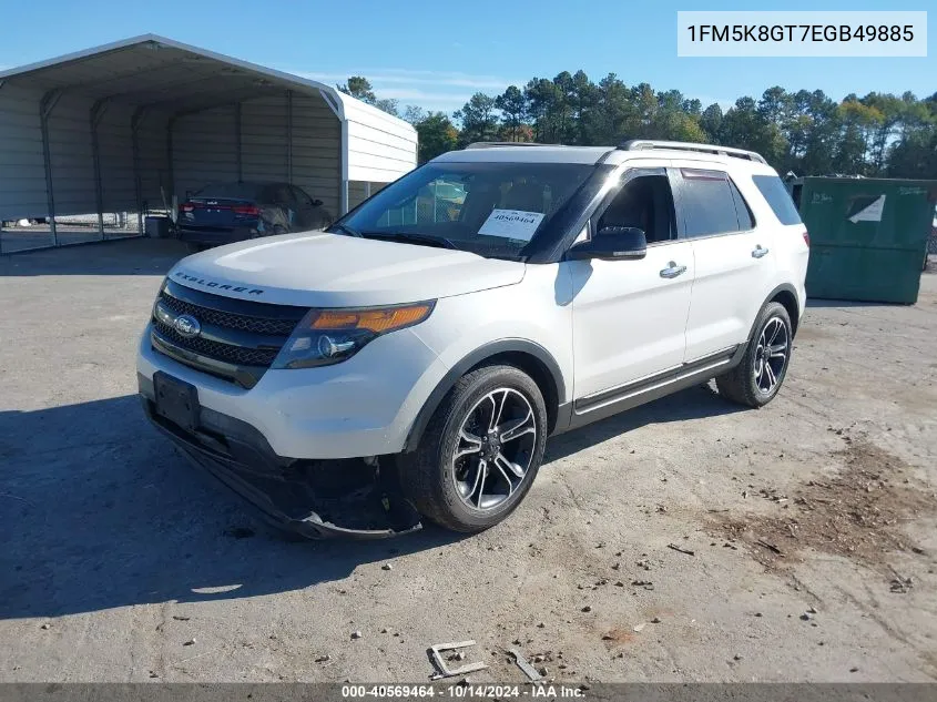 2014 Ford Explorer Sport VIN: 1FM5K8GT7EGB49885 Lot: 40569464