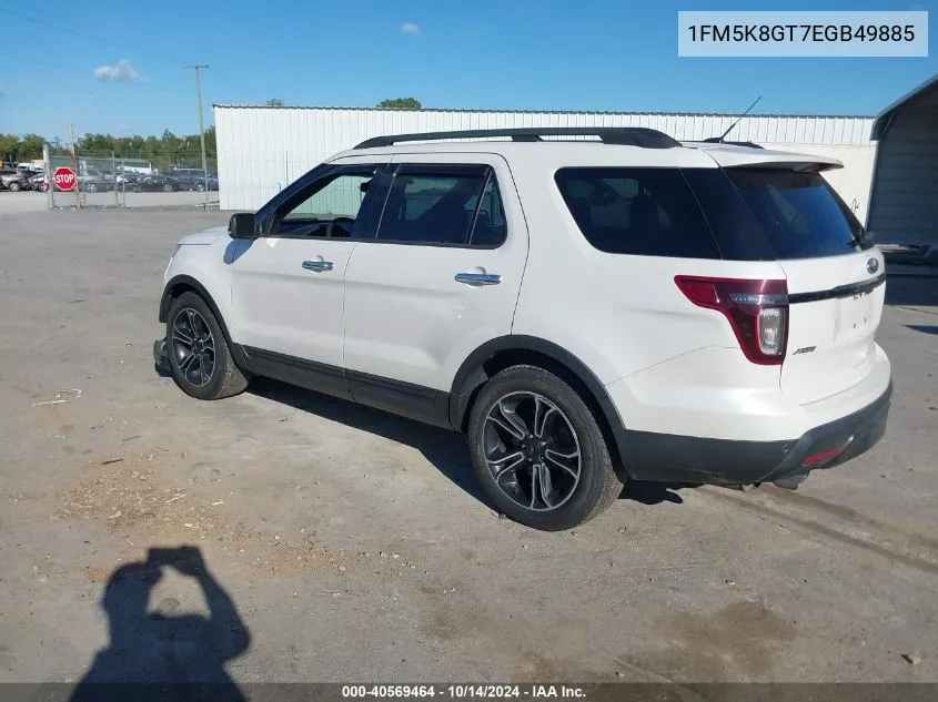 2014 Ford Explorer Sport VIN: 1FM5K8GT7EGB49885 Lot: 40569464