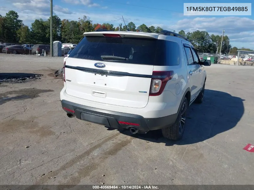 2014 Ford Explorer Sport VIN: 1FM5K8GT7EGB49885 Lot: 40569464