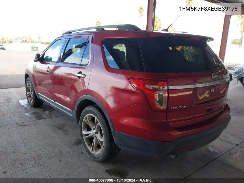 1FM5K7F8XEGB39178 2014 Ford Explorer Limited