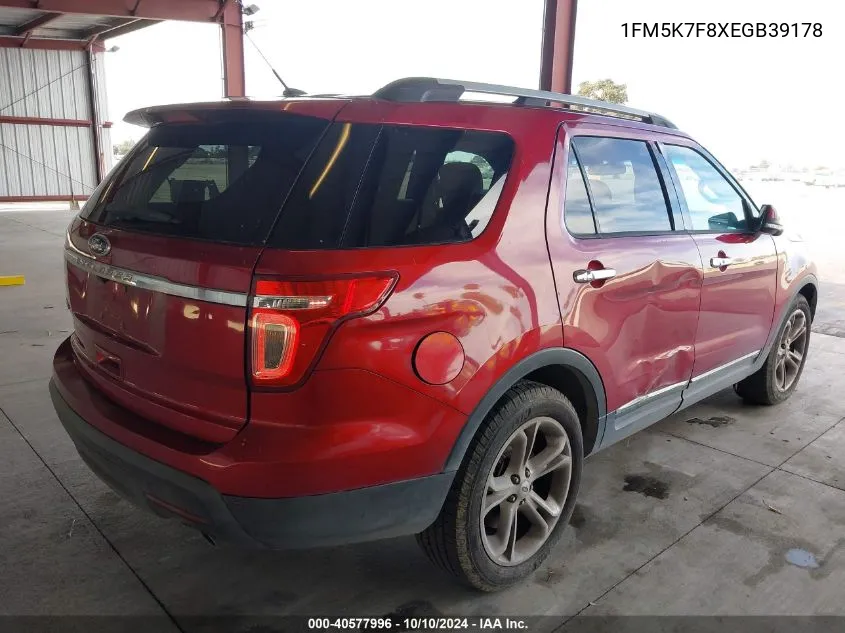 1FM5K7F8XEGB39178 2014 Ford Explorer Limited