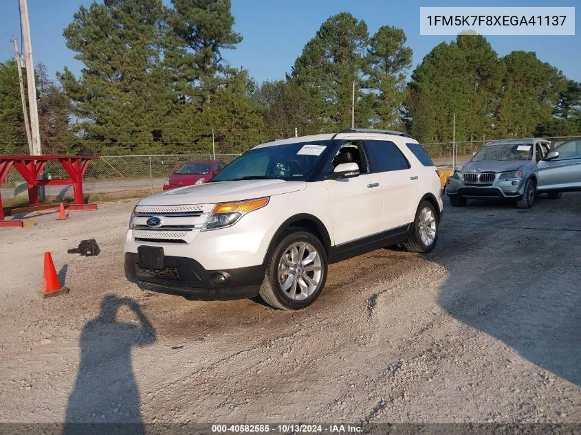 2014 Ford Explorer Limited VIN: 1FM5K7F8XEGA41137 Lot: 40582585