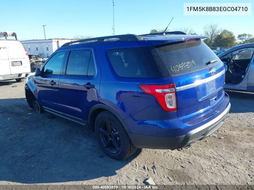 2014 Ford Explorer VIN: 1FM5K8B83EGC04710 Lot: 40593919