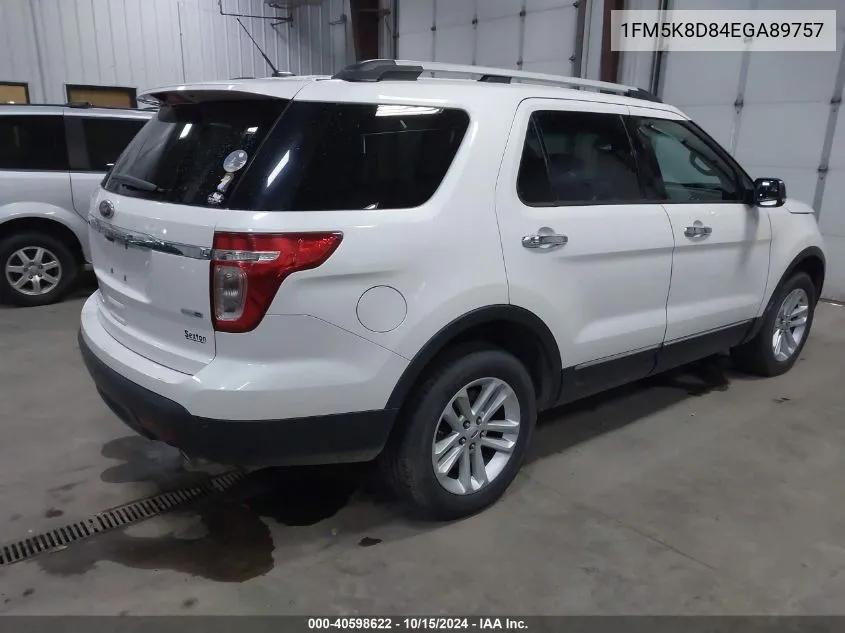 2014 Ford Explorer Xlt VIN: 1FM5K8D84EGA89757 Lot: 40598622