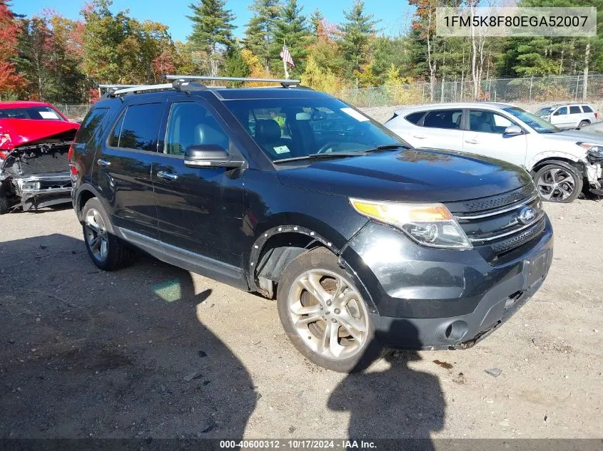 2014 Ford Explorer Limited VIN: 1FM5K8F80EGA52007 Lot: 40600312