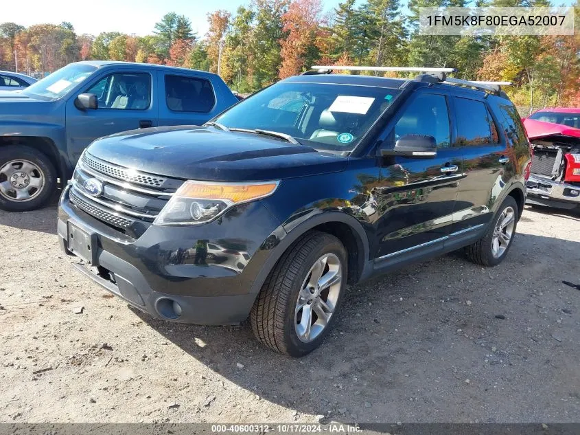 2014 Ford Explorer Limited VIN: 1FM5K8F80EGA52007 Lot: 40600312