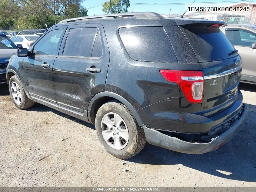 2014 Ford Explorer VIN: 1FM5K7B8XEGC48245 Lot: 40602349