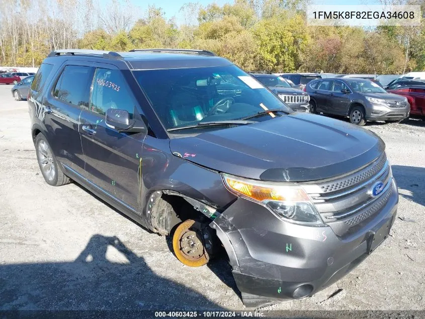 2014 Ford Explorer Limited VIN: 1FM5K8F82EGA34608 Lot: 40603425