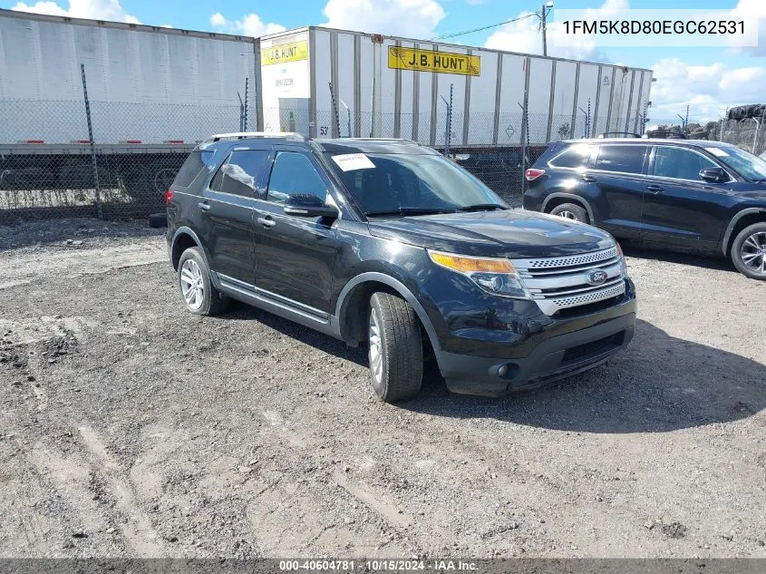 2014 Ford Explorer Xlt VIN: 1FM5K8D80EGC62531 Lot: 40604781