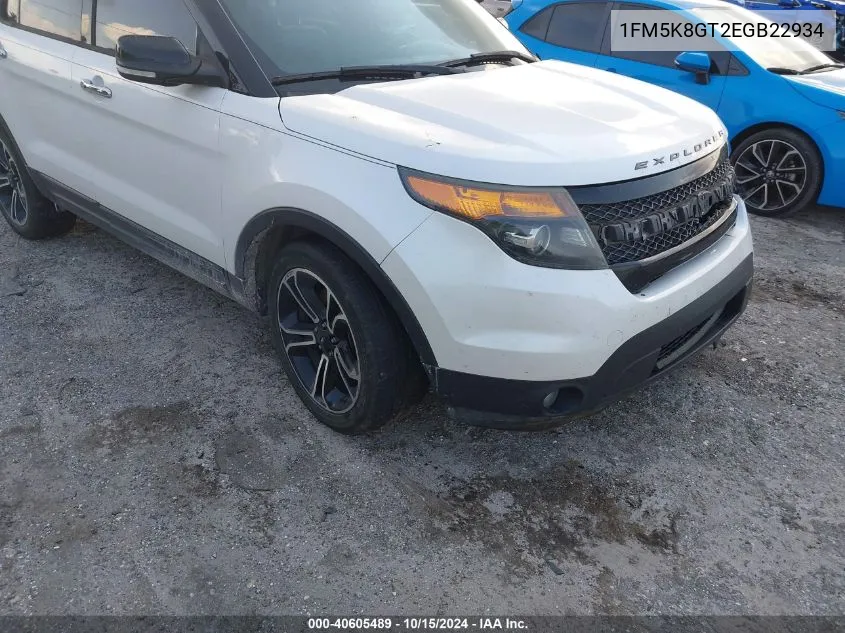 2014 Ford Explorer Sport VIN: 1FM5K8GT2EGB22934 Lot: 40605489