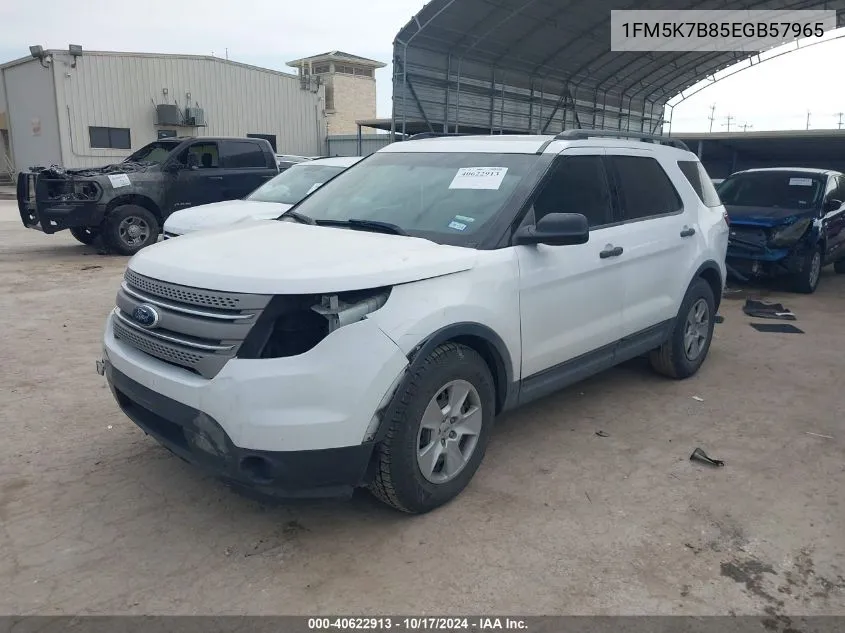 2014 Ford Explorer VIN: 1FM5K7B85EGB57965 Lot: 40622913