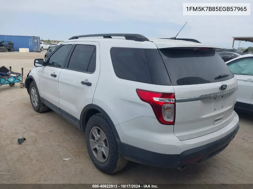 2014 Ford Explorer VIN: 1FM5K7B85EGB57965 Lot: 40622913