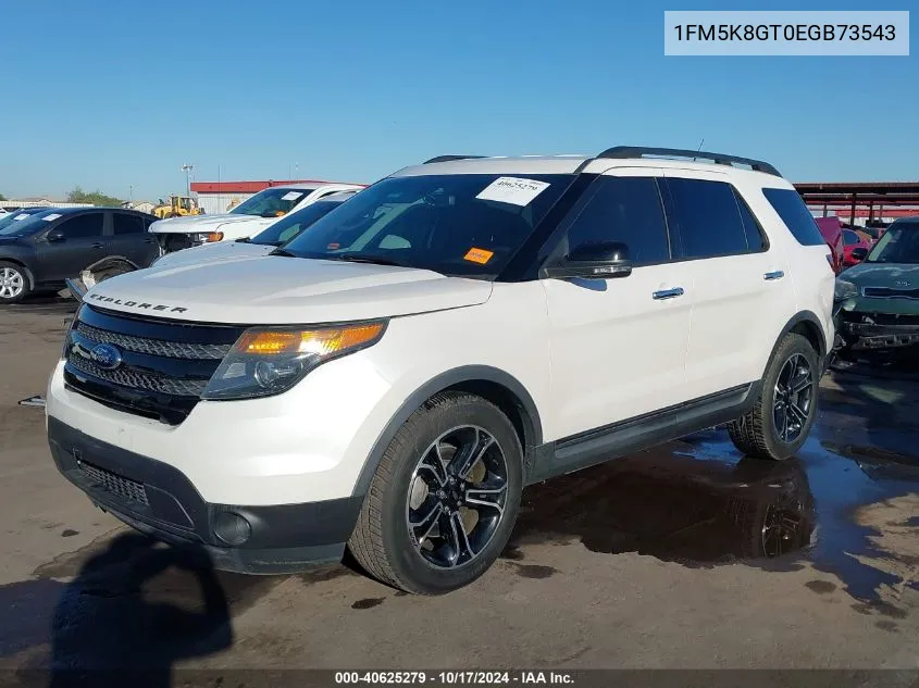 2014 Ford Explorer Sport VIN: 1FM5K8GT0EGB73543 Lot: 40625279