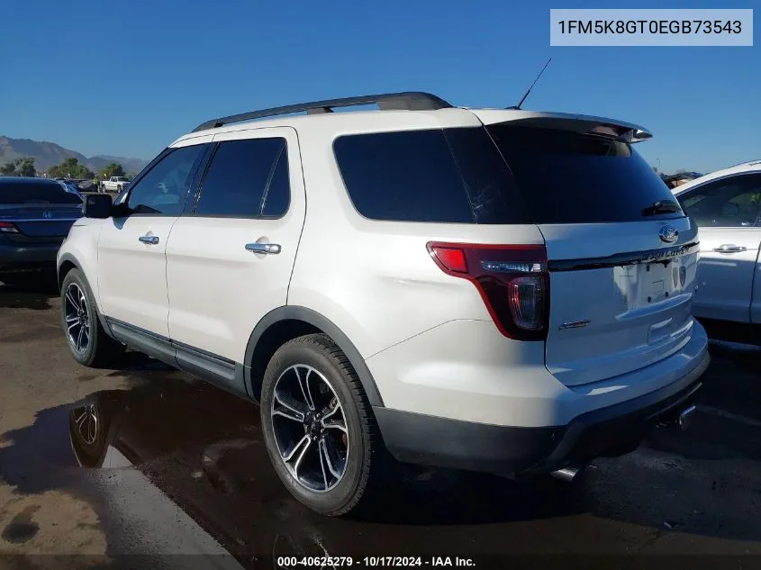 2014 Ford Explorer Sport VIN: 1FM5K8GT0EGB73543 Lot: 40625279