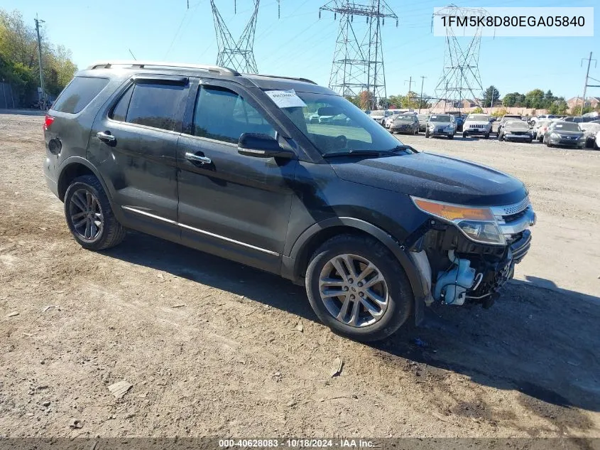 2014 Ford Explorer Xlt VIN: 1FM5K8D80EGA05840 Lot: 40628083