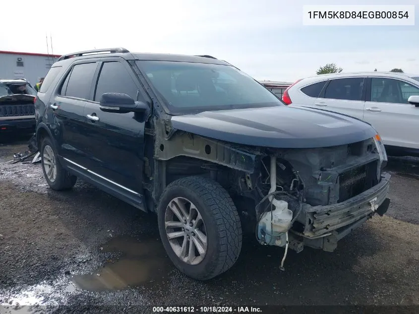 2014 Ford Explorer Xlt VIN: 1FM5K8D84EGB00854 Lot: 40631612