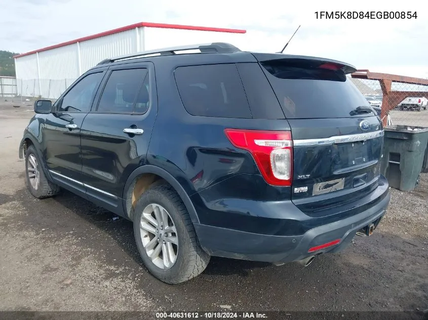 2014 Ford Explorer Xlt VIN: 1FM5K8D84EGB00854 Lot: 40631612