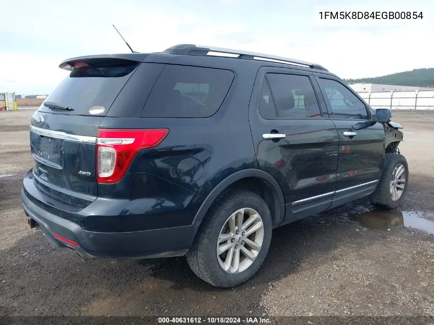 2014 Ford Explorer Xlt VIN: 1FM5K8D84EGB00854 Lot: 40631612