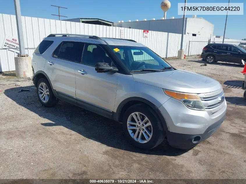 2014 Ford Explorer Xlt VIN: 1FM5K7D80EGC44220 Lot: 40635079