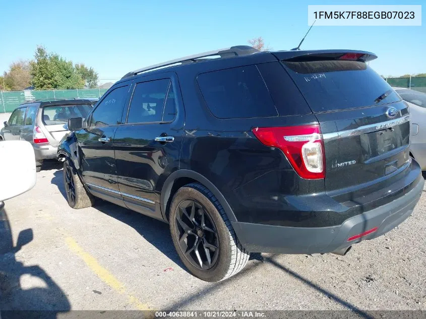 2014 Ford Explorer Limited VIN: 1FM5K7F88EGB07023 Lot: 40638841