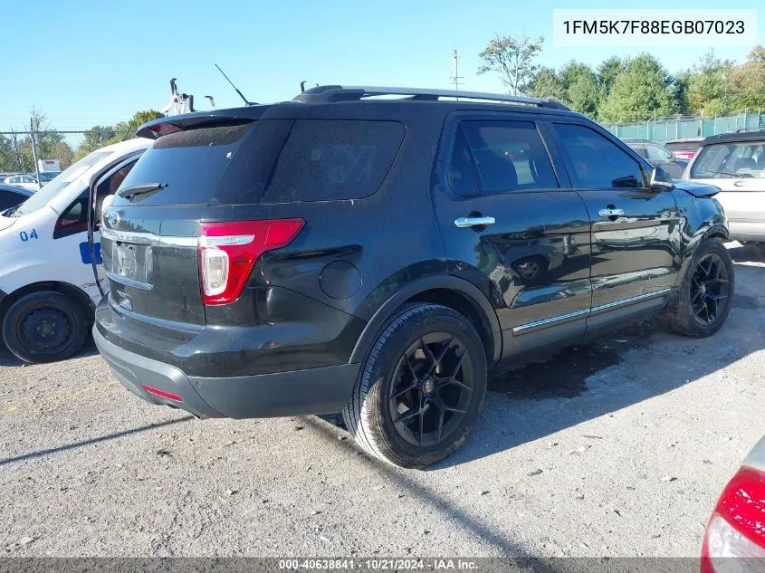 2014 Ford Explorer Limited VIN: 1FM5K7F88EGB07023 Lot: 40638841