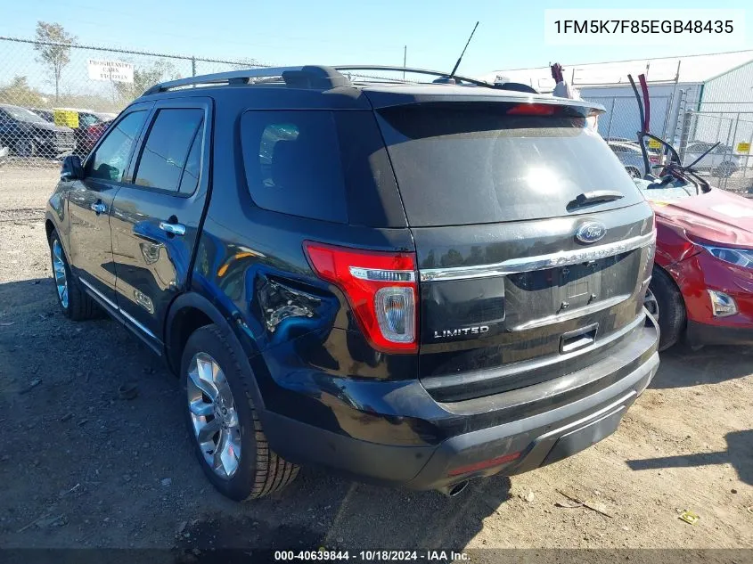 2014 Ford Explorer Limited VIN: 1FM5K7F85EGB48435 Lot: 40639844