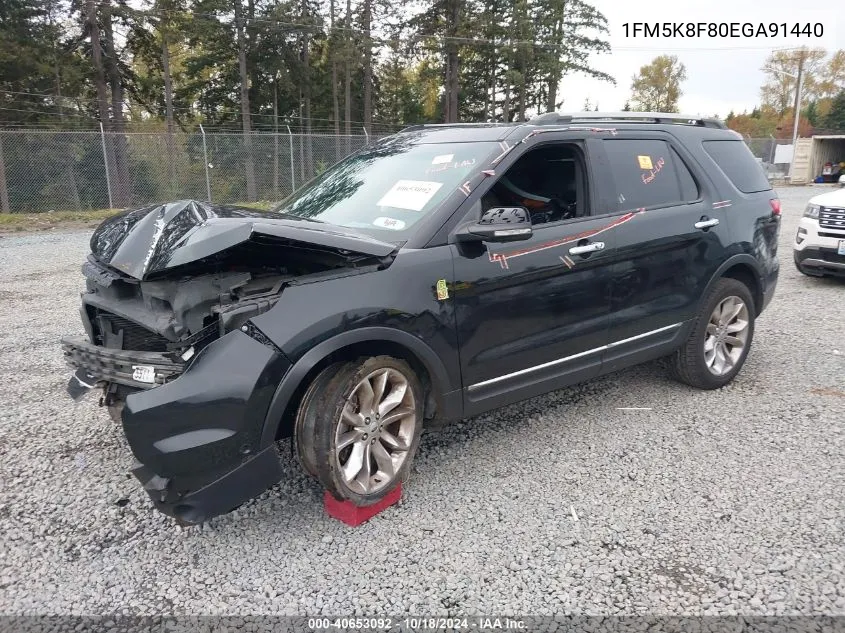 2014 Ford Explorer Limited VIN: 1FM5K8F80EGA91440 Lot: 40653092