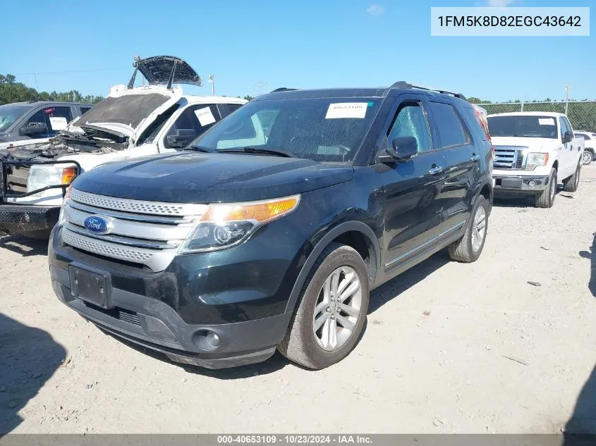 2014 Ford Explorer Xlt VIN: 1FM5K8D82EGC43642 Lot: 40653109