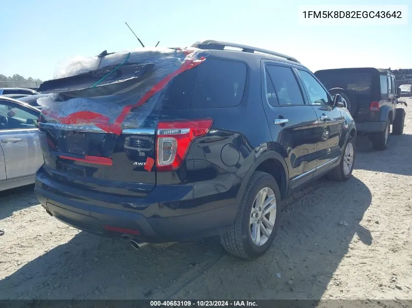 2014 Ford Explorer Xlt VIN: 1FM5K8D82EGC43642 Lot: 40653109