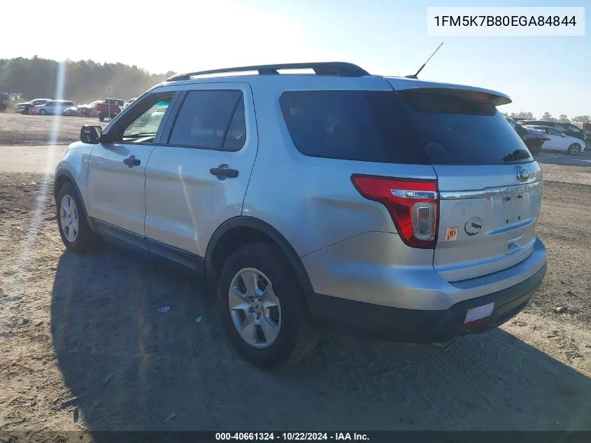 2014 Ford Explorer VIN: 1FM5K7B80EGA84844 Lot: 40661324