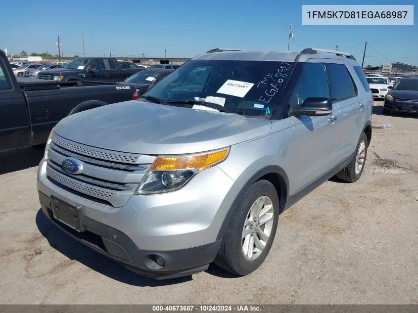 2014 Ford Explorer Xlt VIN: 1FM5K7D81EGA68987 Lot: 40673687