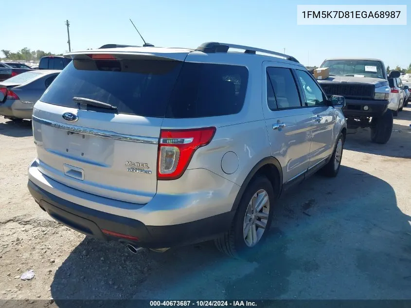 2014 Ford Explorer Xlt VIN: 1FM5K7D81EGA68987 Lot: 40673687