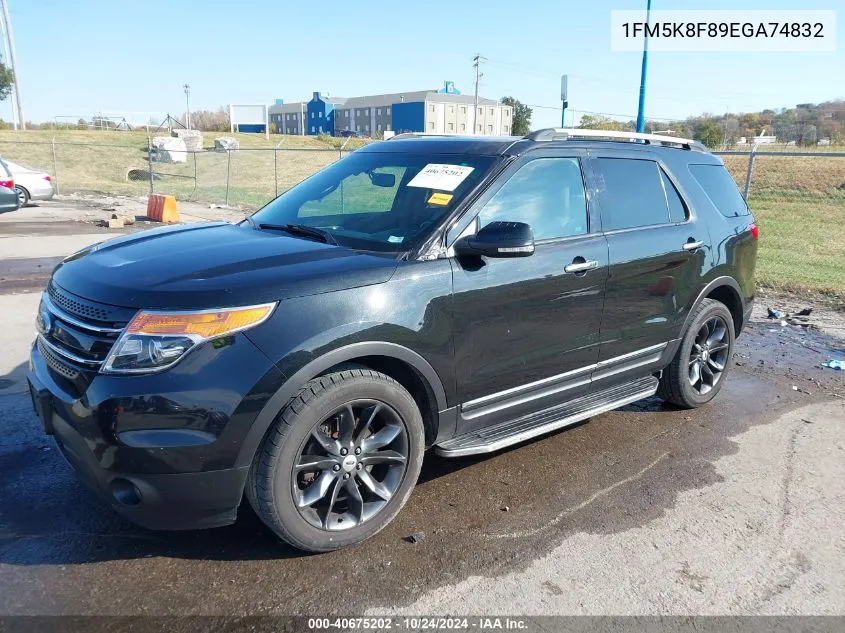 2014 Ford Explorer Limited VIN: 1FM5K8F89EGA74832 Lot: 40675202