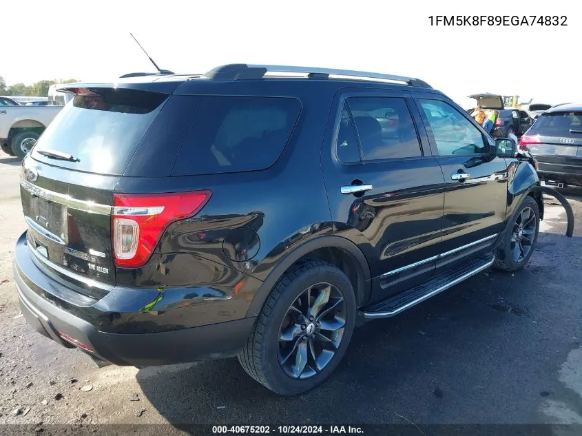 2014 Ford Explorer Limited VIN: 1FM5K8F89EGA74832 Lot: 40675202