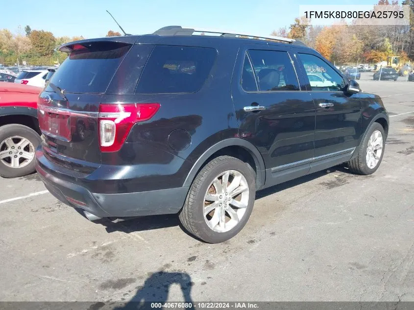 2014 Ford Explorer Xlt VIN: 1FM5K8D80EGA25795 Lot: 40676080