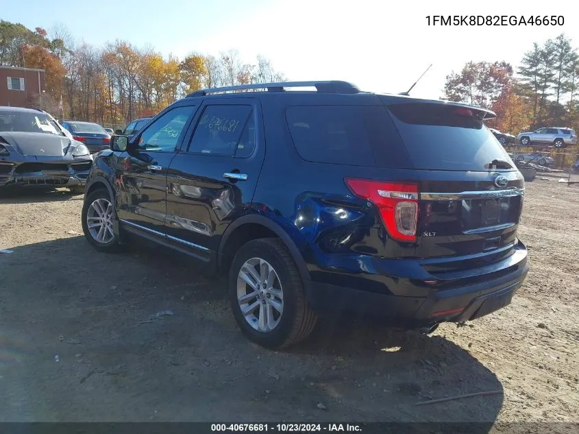 2014 Ford Explorer Xlt VIN: 1FM5K8D82EGA46650 Lot: 40676681