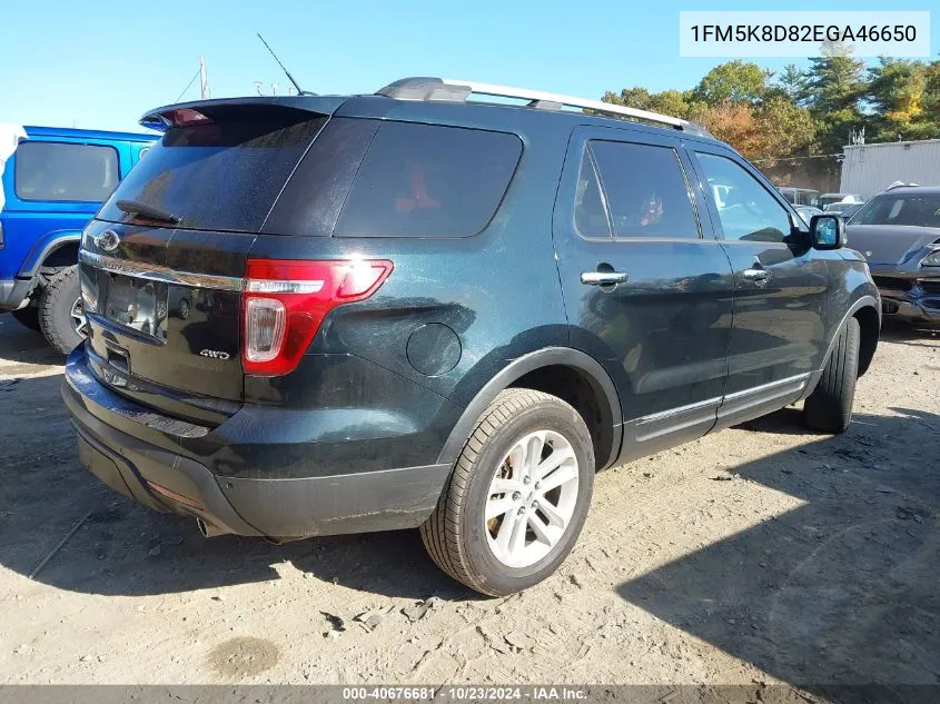 2014 Ford Explorer Xlt VIN: 1FM5K8D82EGA46650 Lot: 40676681