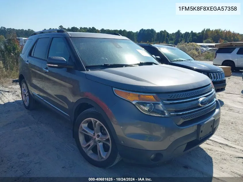 2014 Ford Explorer Limited VIN: 1FM5K8F8XEGA57358 Lot: 40681625