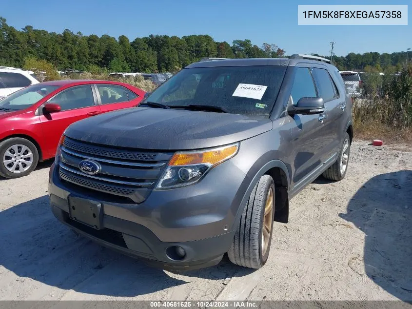 2014 Ford Explorer Limited VIN: 1FM5K8F8XEGA57358 Lot: 40681625