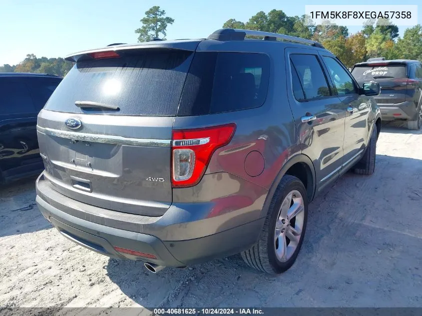 2014 Ford Explorer Limited VIN: 1FM5K8F8XEGA57358 Lot: 40681625