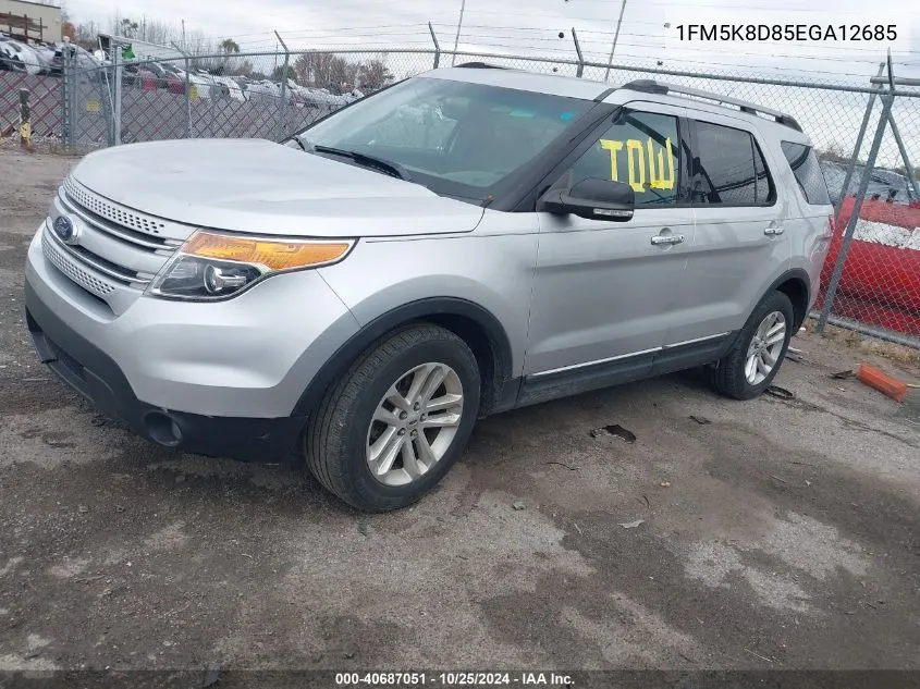 2014 Ford Explorer Xlt VIN: 1FM5K8D85EGA12685 Lot: 40687051