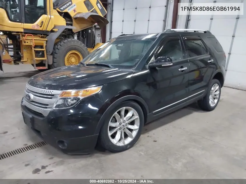 2014 Ford Explorer Xlt VIN: 1FM5K8D86EGB61994 Lot: 40692082