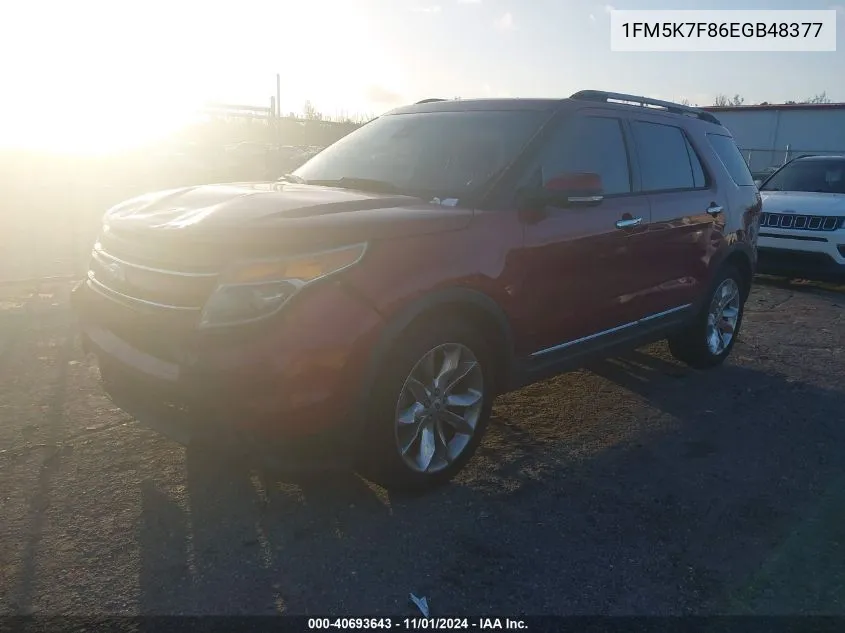 2014 Ford Explorer Limited VIN: 1FM5K7F86EGB48377 Lot: 40693643