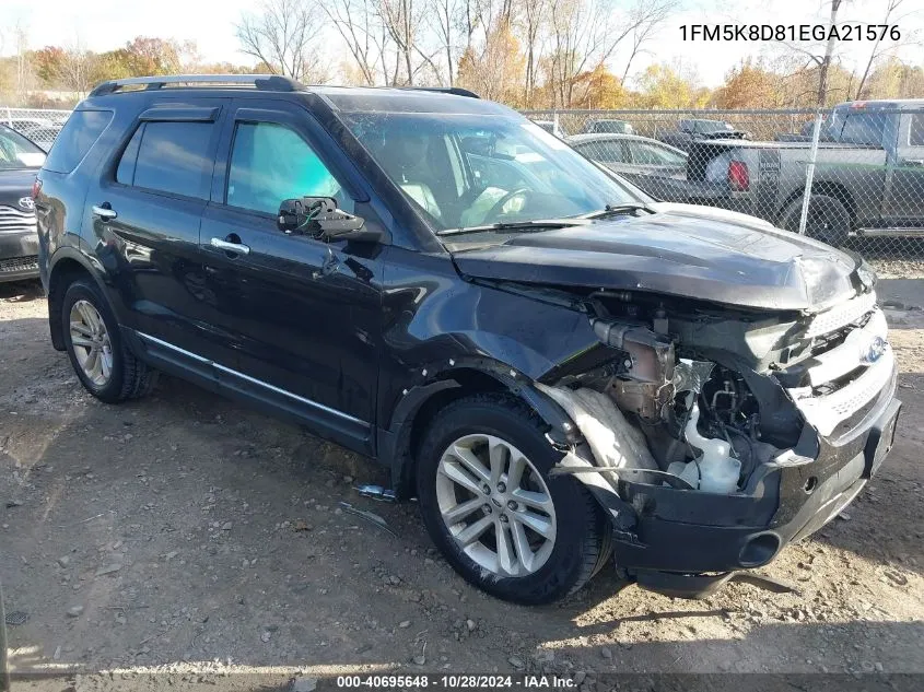 2014 Ford Explorer Xlt VIN: 1FM5K8D81EGA21576 Lot: 40695648