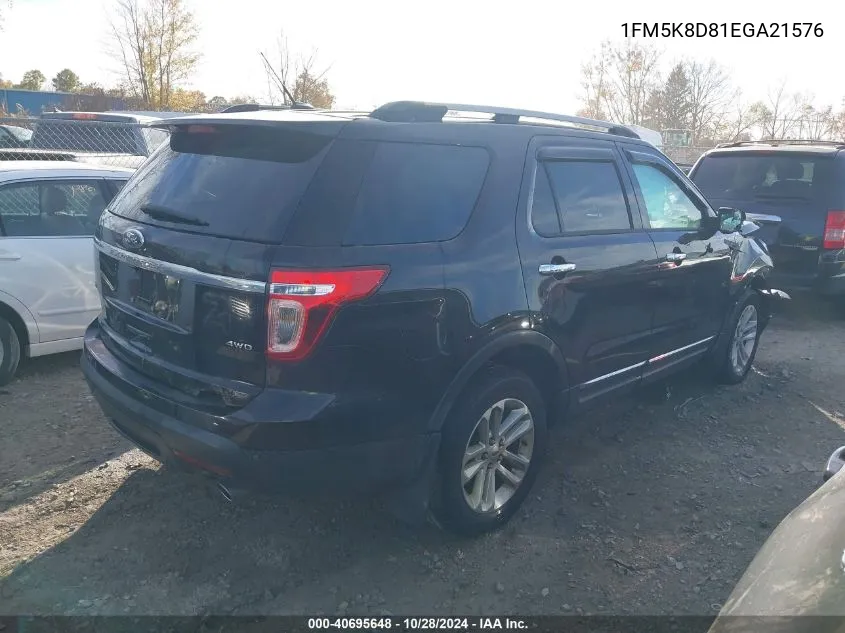 2014 Ford Explorer Xlt VIN: 1FM5K8D81EGA21576 Lot: 40695648