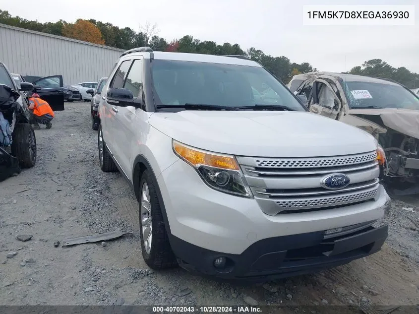 2014 Ford Explorer Xlt VIN: 1FM5K7D8XEGA36930 Lot: 40702043