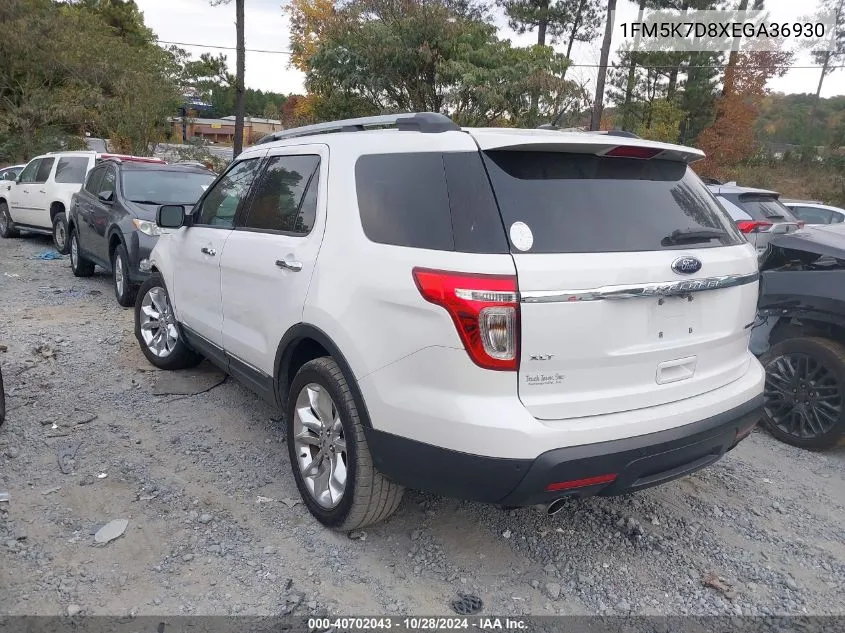 2014 Ford Explorer Xlt VIN: 1FM5K7D8XEGA36930 Lot: 40702043