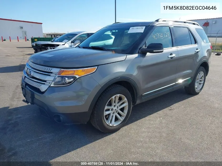 2014 Ford Explorer Xlt VIN: 1FM5K8D82EGC04646 Lot: 40758128